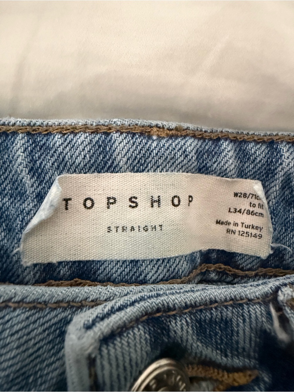 Topshop Light Blue Straight Jeans - Picture 3 of 4